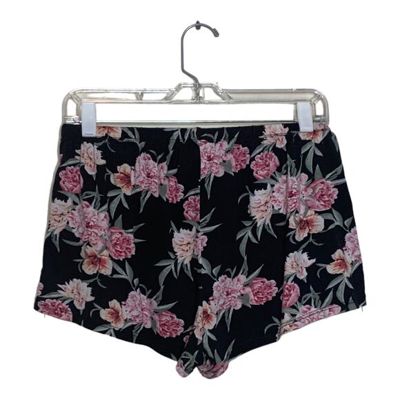 Flora black floral pull on short shorts size Large - Picture 7 of 7